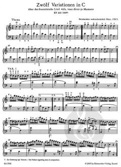 Ah, vous dirai-je Maman KV 265 (300e) von Wolfgang Amadeus Mozart (Download) 