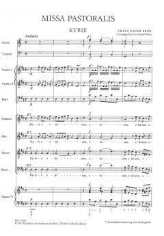 Missa pastoralis D-Dur von Franz Xaver Brixi für Soli (SATB), gemischten Chor und Orchester im Alle Noten Shop kaufen (Partitur)
