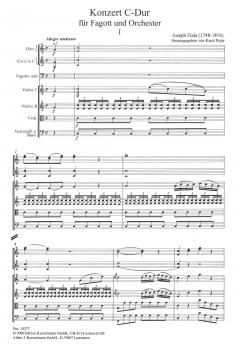 Konzert C-Dur für Fagott und Orchester von Joseph Fiala im Alle Noten Shop kaufen (Partitur)