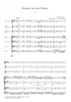 Konzert für 2 Hörner und Orchester op. 5 von Joseph Reicha im Alle Noten Shop kaufen (Partitur)