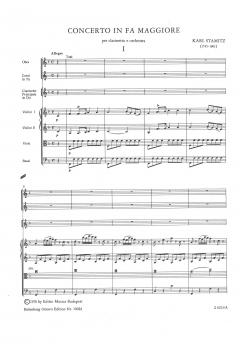 Konzert F-Dur für Klarinette und Orchester von Carl Stamitz im Alle Noten Shop kaufen (Partitur)
