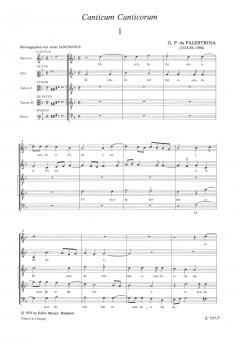 Canticum Canticorum für gem. Chor (Giovanni Pierluigi da Palestrina) 