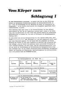 Vom Körper zum Schlagzeug, Lehrerheft I/II 