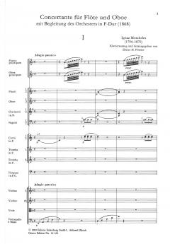 Concertante F-dur für Flöte, Oboe und Orchester von Ignaz Moscheles im Alle Noten Shop kaufen (Partitur)