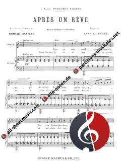Après un rêve op. 7, No. 1 von Gabriel Fauré 