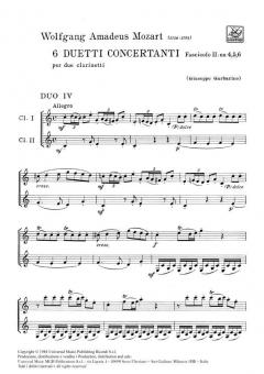 6 Concert Duets Vol.2 Nos 4-6 2 Clarinets von Wolfgang Amadeus Mozart 