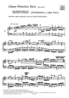 Invenzioni a 3 Voci Sinfonie Inventions for 3 Voices Keyboard Piano von Johann Sebastian Bach 