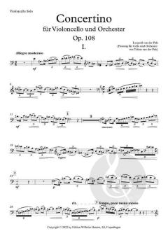 Concertino For Cello And Orchestra op. 108 von Leopold van der Pals (Download) 