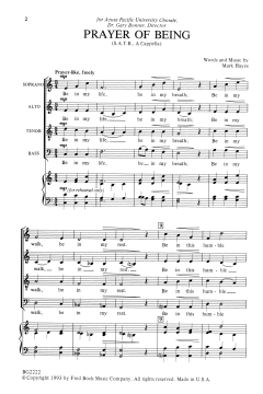 Prayer Of Being von Mark Hayes (Download) 
