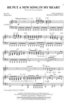 He Put a New Song In My Heart von Michael Barrett (Download) 
