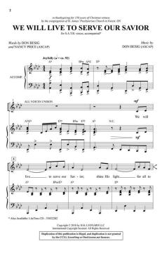 We Will Live to Serve Our Savior von Don Besig (Download) 