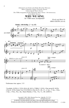 Why We Sing von Greg Gilpin (Download) 
