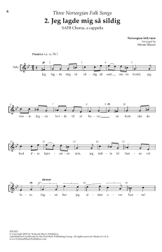 3 Norwegian Folk Songs: Jeg Lagde Mig Sa Sildig (Download) 