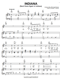 Indiana (Back Home Again In Indiana) von Ballard MacDonald (Download) 