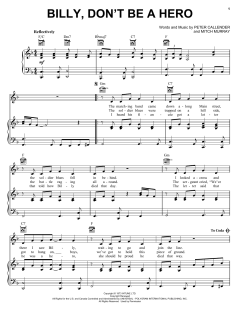 Billy, Don't Be A Hero von Mitch Murray (Download) 