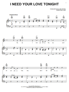 I Need Your Love Tonight von Elvis Presley (Download) 