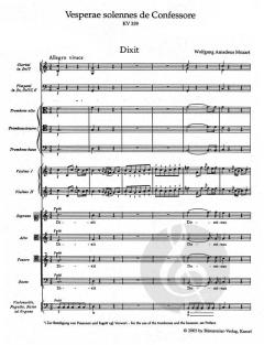 Vesperae solennes de Confessore KV 339 von Wolfgang Amadeus Mozart (Download) 