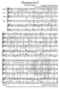 Hosanna G-Dur KV 223 (166e) von Wolfgang Amadeus Mozart (Download) 