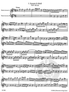 Neun Sonaten für zwei Traversflöten ohne Bass von Georg Philipp Telemann (Download) 