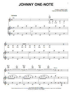 Johnny One-Note von Lorenz Hart (Download) 