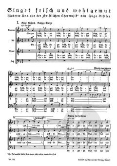 Singet frisch und wohlgemut op. 12/4 von Hugo Distler (Download) 