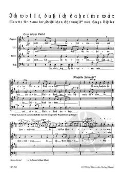 Ich wollt, dass ich daheime wär op. 12/5 von Hugo Distler (Download) 