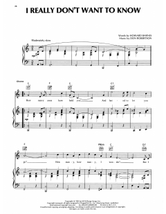 I Really Don't Want To Know von Eddy Arnold (Download) 