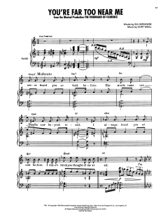 You're Far Too Near Me von Kurt Weill (Download) 