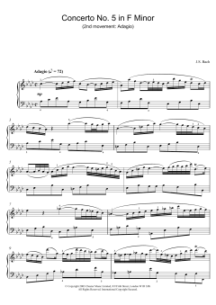 Piano Concerto No. 5 in F Minor von Johann Sebastian Bach (Download) 
