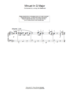 Minuet In G Major von Ludwig van Beethoven (Download) 