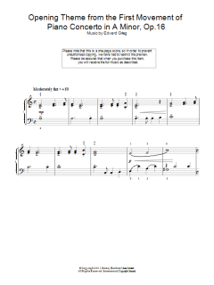 Opening Theme from the First Movement of the Piano Concerto in A Minor, Op.16 von Edvard Grieg (Download) 