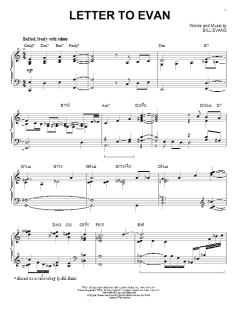 Letter To Evan [Jazz version] von Bill Evans (Download) 