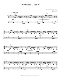 Prelude In C Minor, BMV 999 von Johann Sebastian Bach (Download) 
