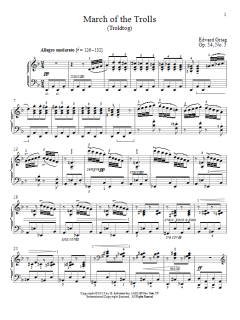 March Of The Trolls (Troldtog), Op. 54, No. 3 von Edvard Grieg (Download) 
