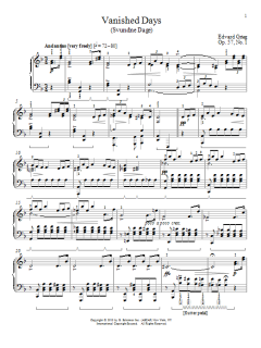 Vanished Days (Svundne Dage), Op. 57, No. 1 von Edvard Grieg (Download) 
