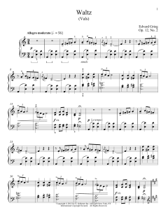 Waltz (Vals), Op. 12, No. 2 von Edvard Grieg (Download) 