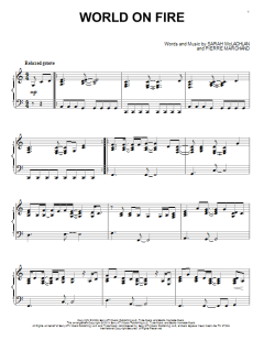 World On Fire von Sarah McLachlan (Download) 