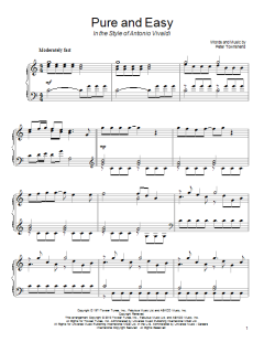 Pure And Easy (in the style of Antonio Vivaldi) von Pete Townshend (Download) 