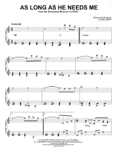 As Long As He Needs Me von Lionel Bart (Download) 