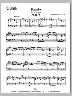 Rondo In A Major, Woo 49 von Ludwig van Beethoven (Download) 