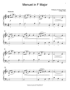 Minuet in F Major, K.2 von Wolfgang Amadeus Mozart (Download) 