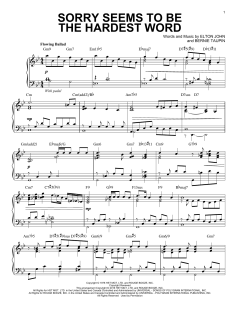 Sorry Seems To Be The Hardest Word [Jazz version] von Elton John (Download) 