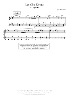 Larghetto (No. 4 From Les Cinq Doigts) von Igor Stravinsky (Download) 