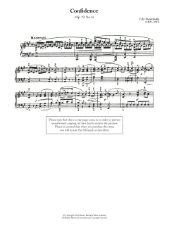 Confidence Op.19, No.4 von Felix Mendelssohn (Download) 