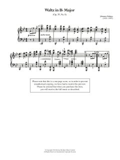 Waltz In B Flat, Op.39 No.8 von Johannes Brahms (Download) 