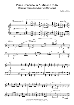 Piano Concerto in A Minor, Op.16, Opening Theme von Edvard Grieg (Download) 