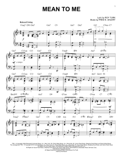 Mean To Me von Fred E. Ahlert (Download) 