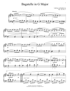 Bagatelle in G, Op. 126, No. 5 von Ludwig van Beethoven (Download) 