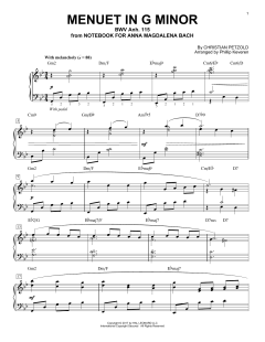 Menuet In G Minor, BMV Anh. 115 [Jazz version] von Johann Sebastian Bach (Download) 