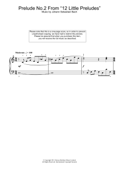 Prelude No.2 From "12 Little Preludes" von Johann Sebastian Bach (Download) 